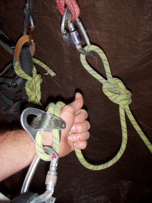 …moving it into a lead belay position without unclipping and rethreading the device.