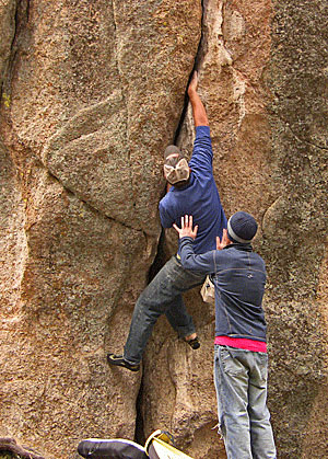 The beautiful Acid Test boulder.